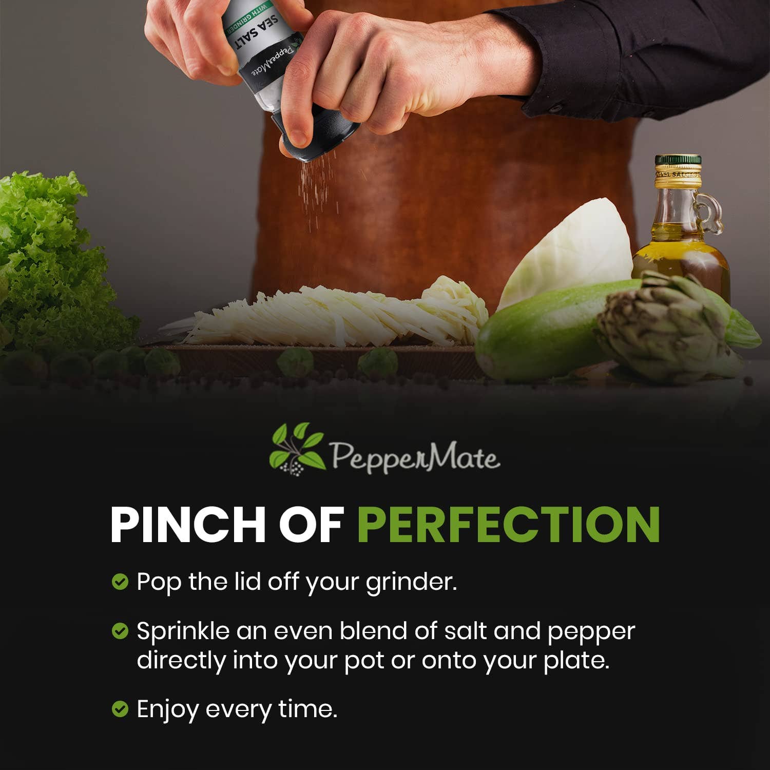Peppermate - Wholesale Salt Mill - Disposable Sea Salt Grinder-4.1 OZ6