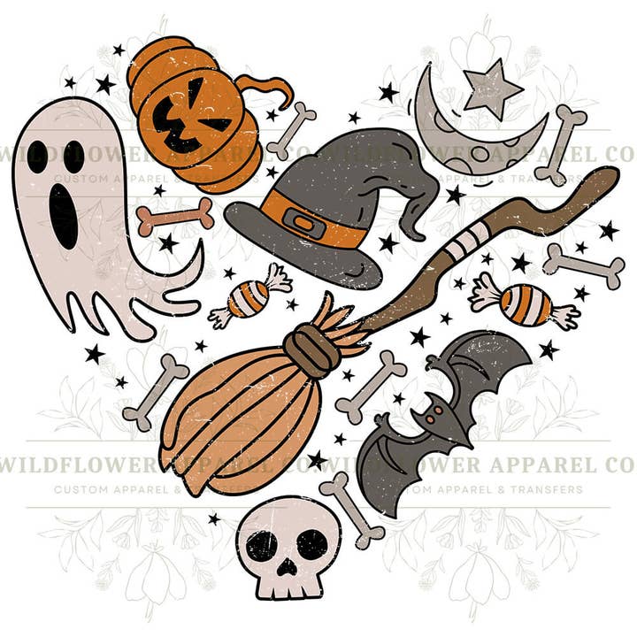 Halloween hjärta för wholesale av Wildflower Apparel Co.