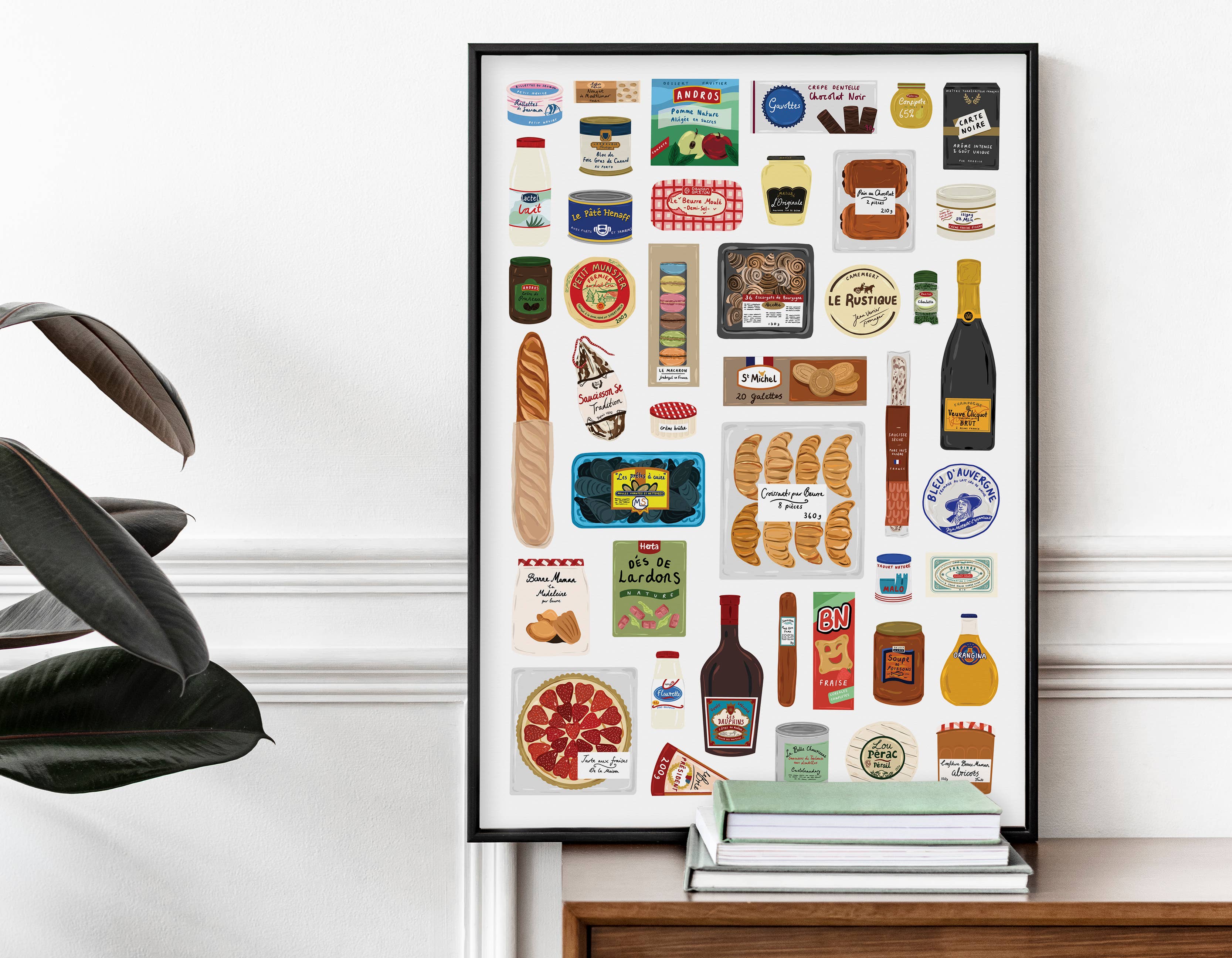 Bea Baranowska Illustration - Wholesale Art Print - French Food Larder Print1