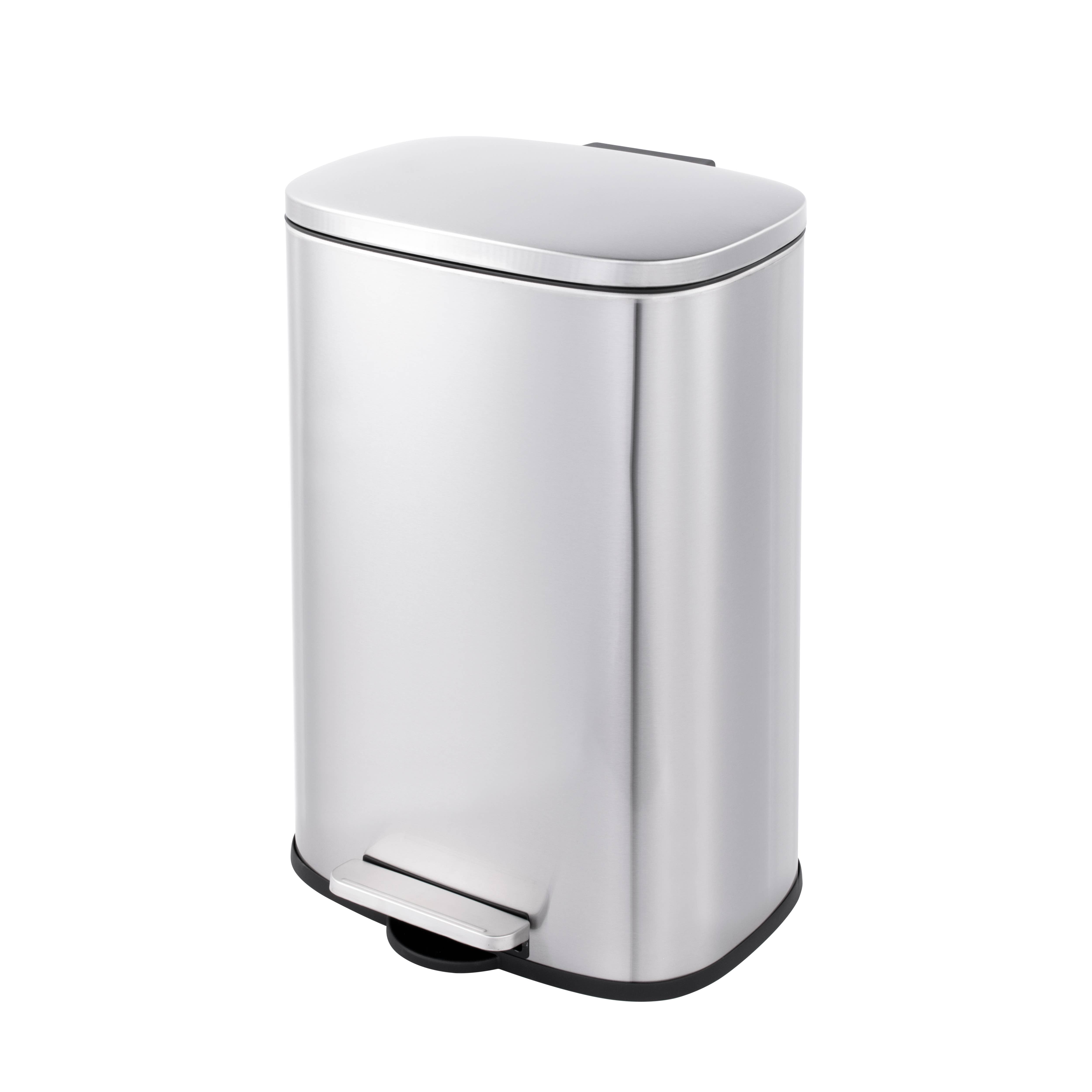 Gourmet Edge - Wholesale Trashcan/Trash Bin - 13 GAL Rectangular Step-On Stainless Steel Trash Can - Item#