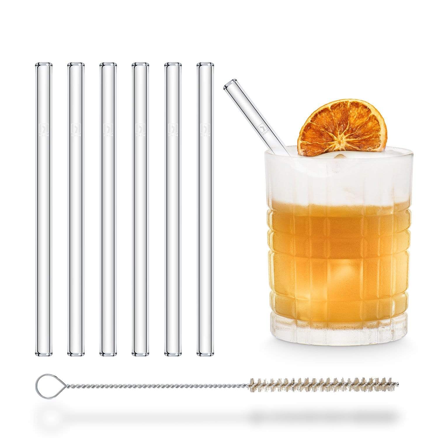 HALM Straws - Wholesale Drinking Straw - 6x 15cm (straight) glass straws5