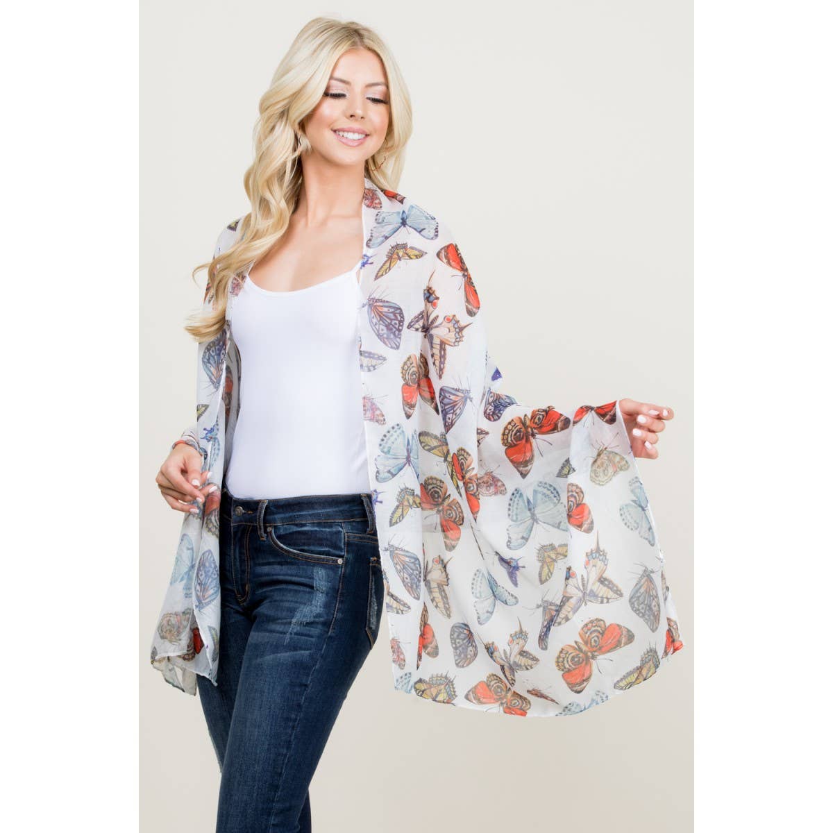 LA Soul - Vendita all'ingrosso Sciarpa - Donna - Sciarpa con stampa a farfalla1