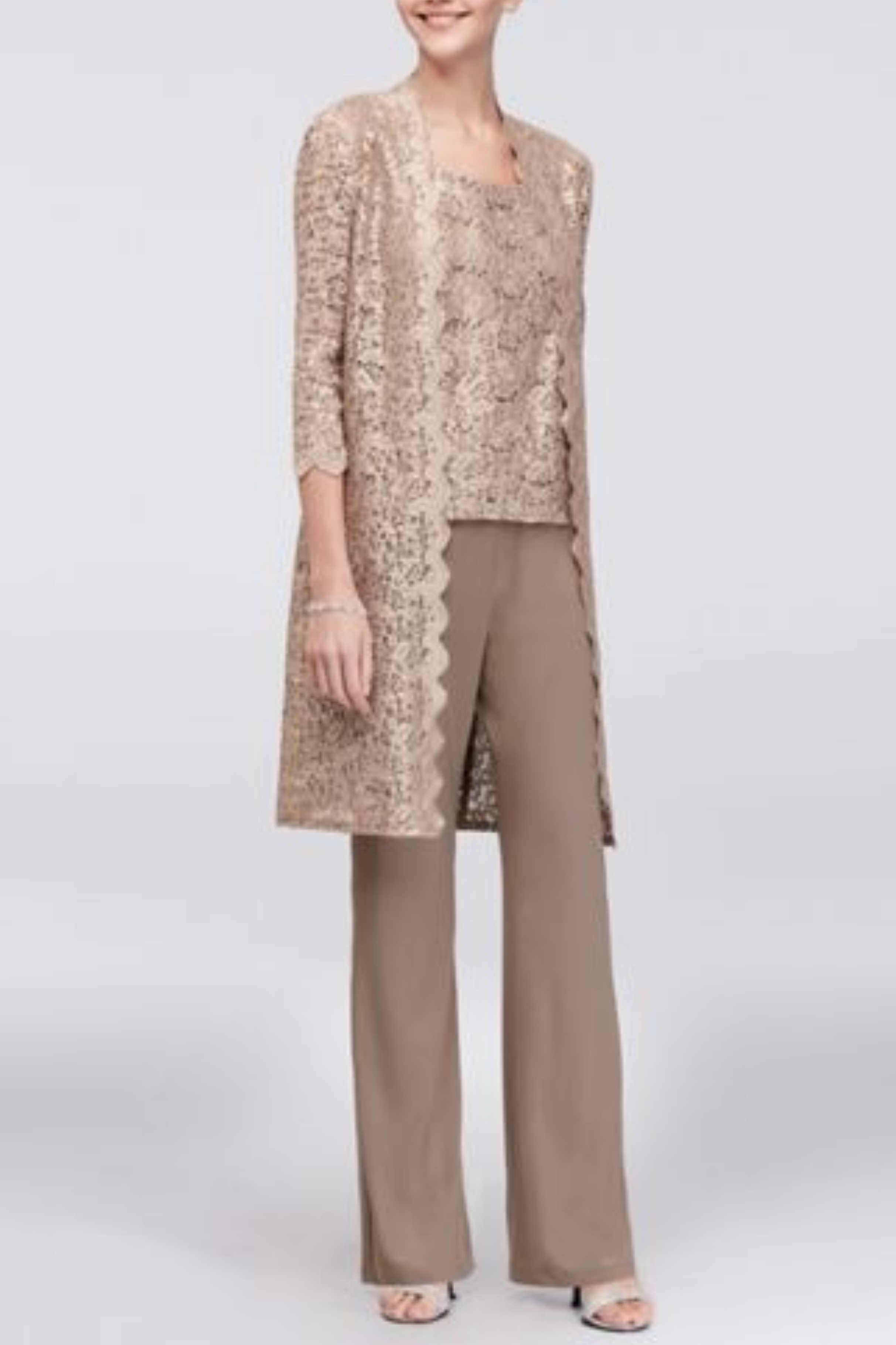New Yorker's Apparel - Wholesale Top & Pant Set (NOT Loungewear) - Women's - RM Richards Lace 3/4 Sleeve 3-Piece Pants Set6