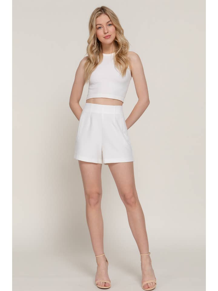 Active Basic | Active USA – wholesale Shorts – Dam – Shorts med hög midja Pinktuck27