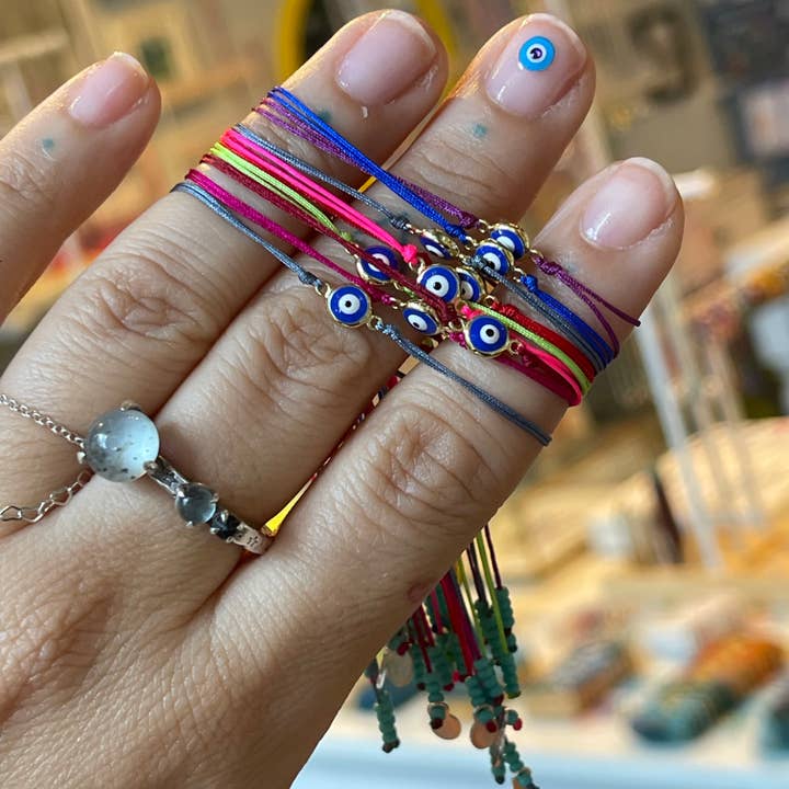 Kathe Cuervo - Wholesale Beaded Bracelet - Blue Evil Eye Bracelet2