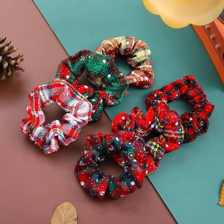 Ekartini - Wholesale Scrunchie - Women's - Christmas Plaid Print Scrunchies7