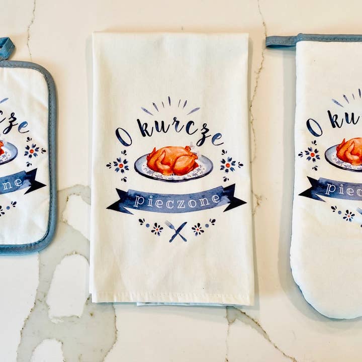 Siemka Creations - Wholesale Oven Mitt/Pot Holder - O Kurcze Pieczone! 3-Piece Kitchen Set (3 sets per order)1