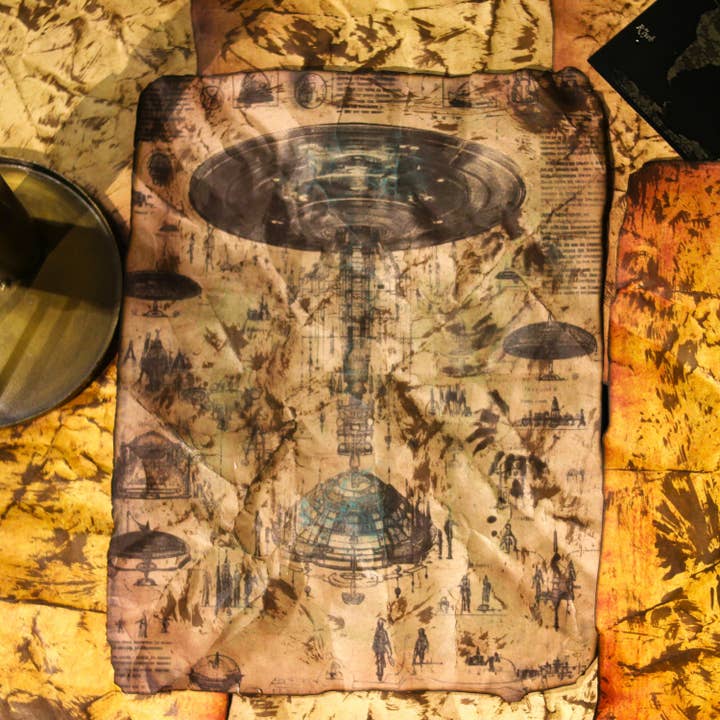 Alien Rulle: "UFO Blueprint" trylleformularer udskrifter håndlavet for engroshandel hos Kutuleras