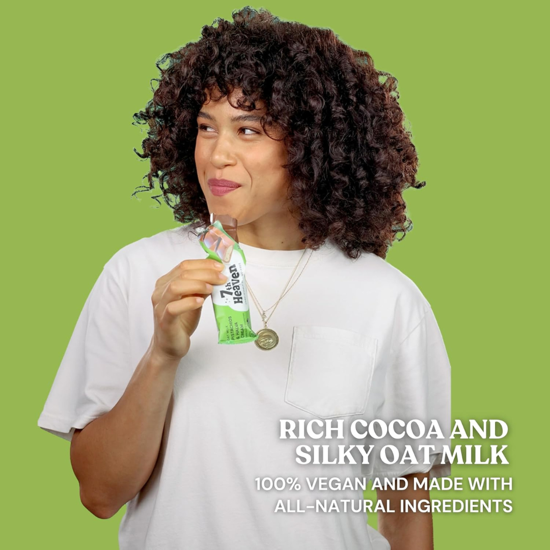 7th Heaven Chocolate - Wholesale Chocolate Bar - Vegan Oat Milk Chocolate Bar - Pistachio & Halva1