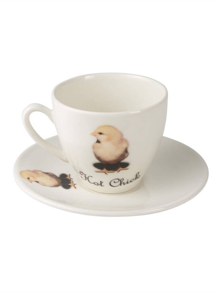 Hot Chick Tea Cup & Saucer for wholesale by Outlandish Creations