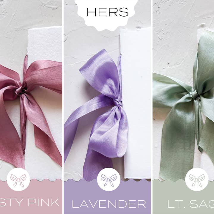 Knapp Design Co. - Wholesale Journal/Diary - HER Wedding Vow Booklet - White handmade paper w/silk ribbon4