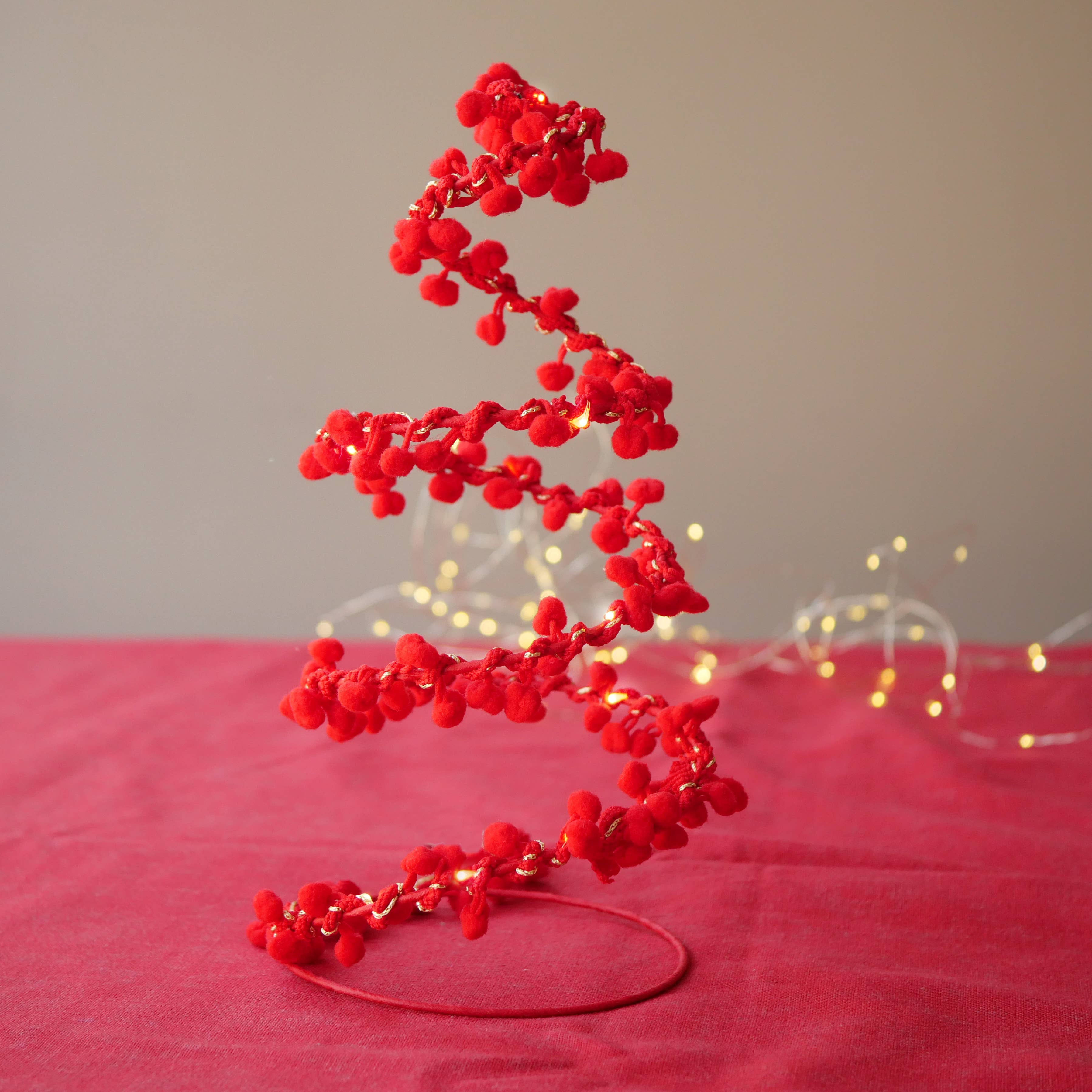 Melanie Porter – wholesale Christmas decoration – Pom Pom Light Up Tabletop Tree - Christmas Decoration1