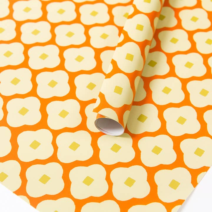 Flower Wrapping Paper (Orange) for wholesale by Anne Davison Studio