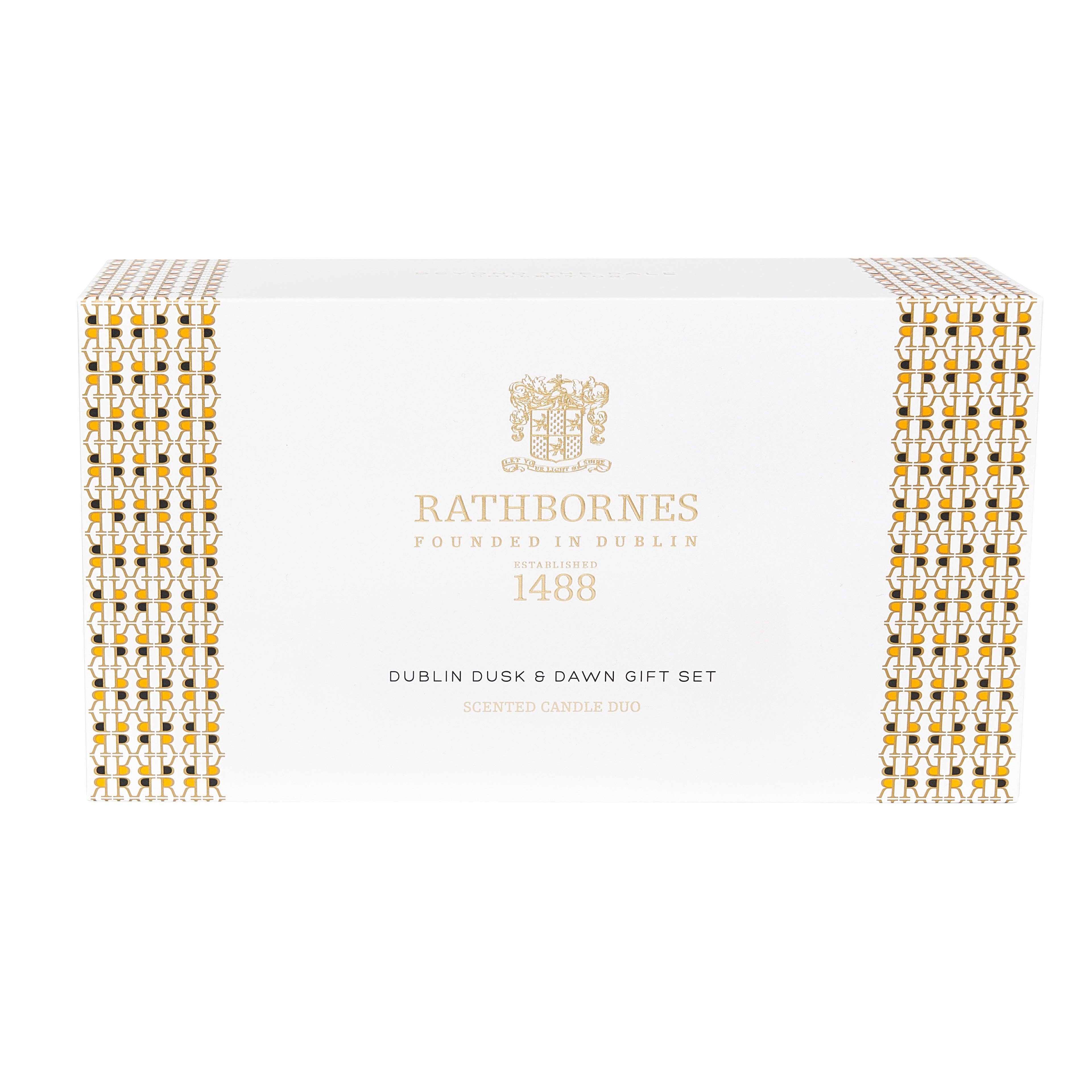 Rathbornes 1488 - Wholesale Pot/gevulde kaars - Dublin Dawn & Dusk klassieke cadeauset met 2 lonten1