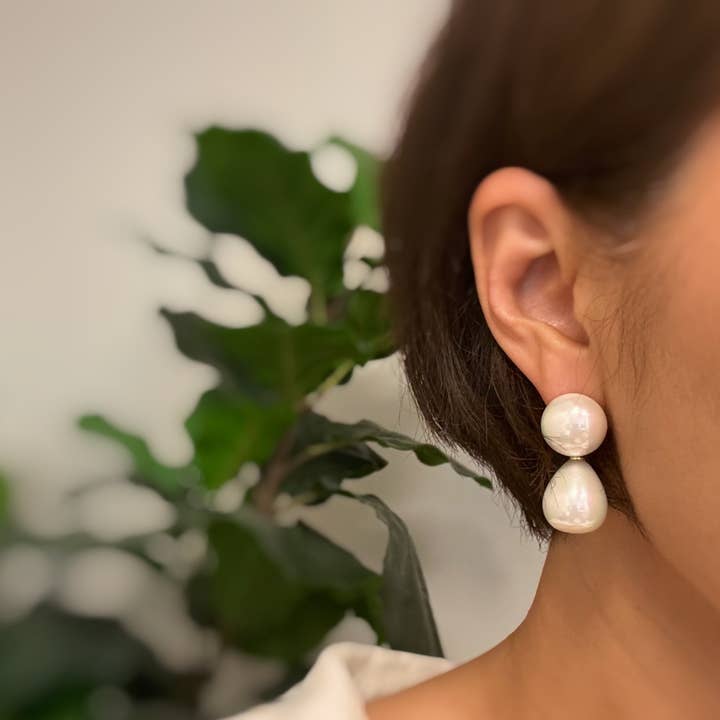 Ellison+Young - Wholesale Dangle Earrings - Teardrop Pearl Earrings