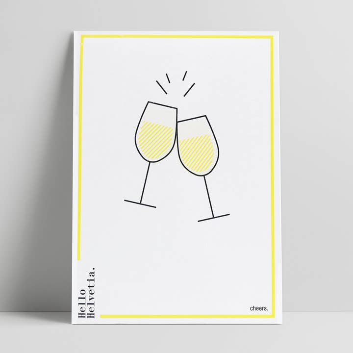 Cheers - poster in risograph printing for wholesale by Hello Helvetia