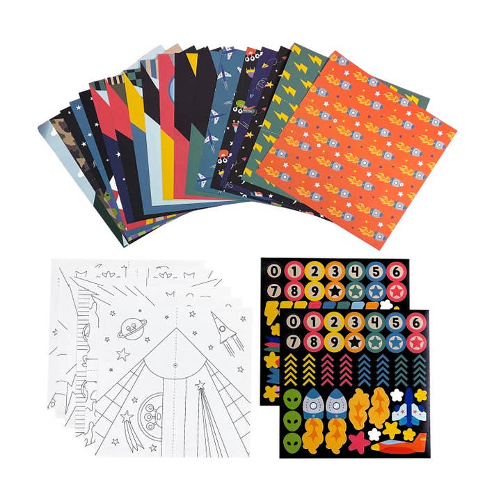 OOLY - Wholesale DIY Craft Kit - Kids - D.I.Y. Paper Air Planes Activity Kit - Set of 24 Designs