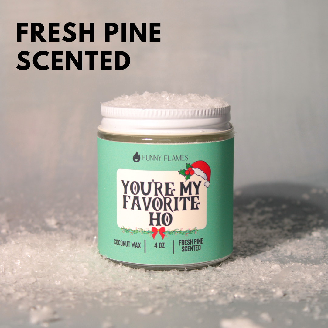 Funny Flames Candle Co - Les Creme – wholesale Burkljus – Du är min favorit Ho 4OZ Funny Candle Xmas Stocking Stuffer2