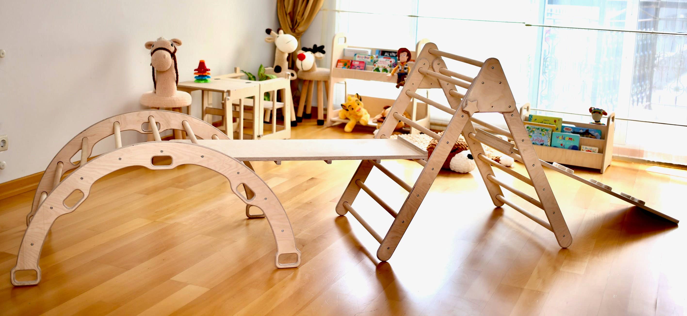 kidodido - Wholesale Wood Toy - Kids - Montessori Climbing Set For Toddler, Climbing Triangle1