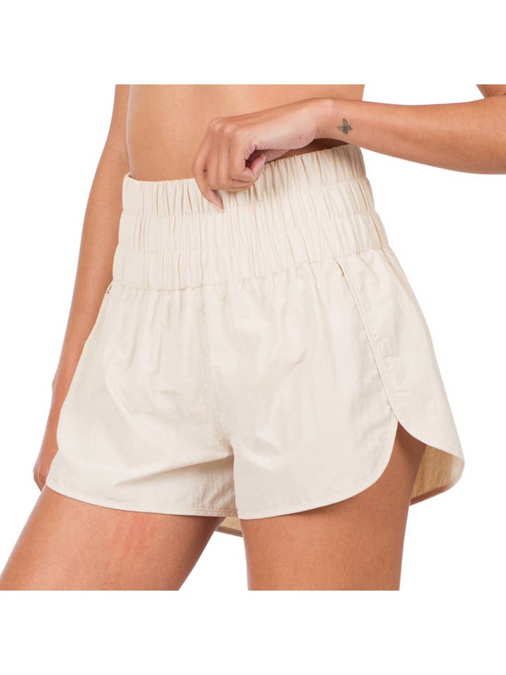 42POPS - Wholesale Shorts - Women's - '....Smocked waist track shorts w/ mesh pocket & lining18