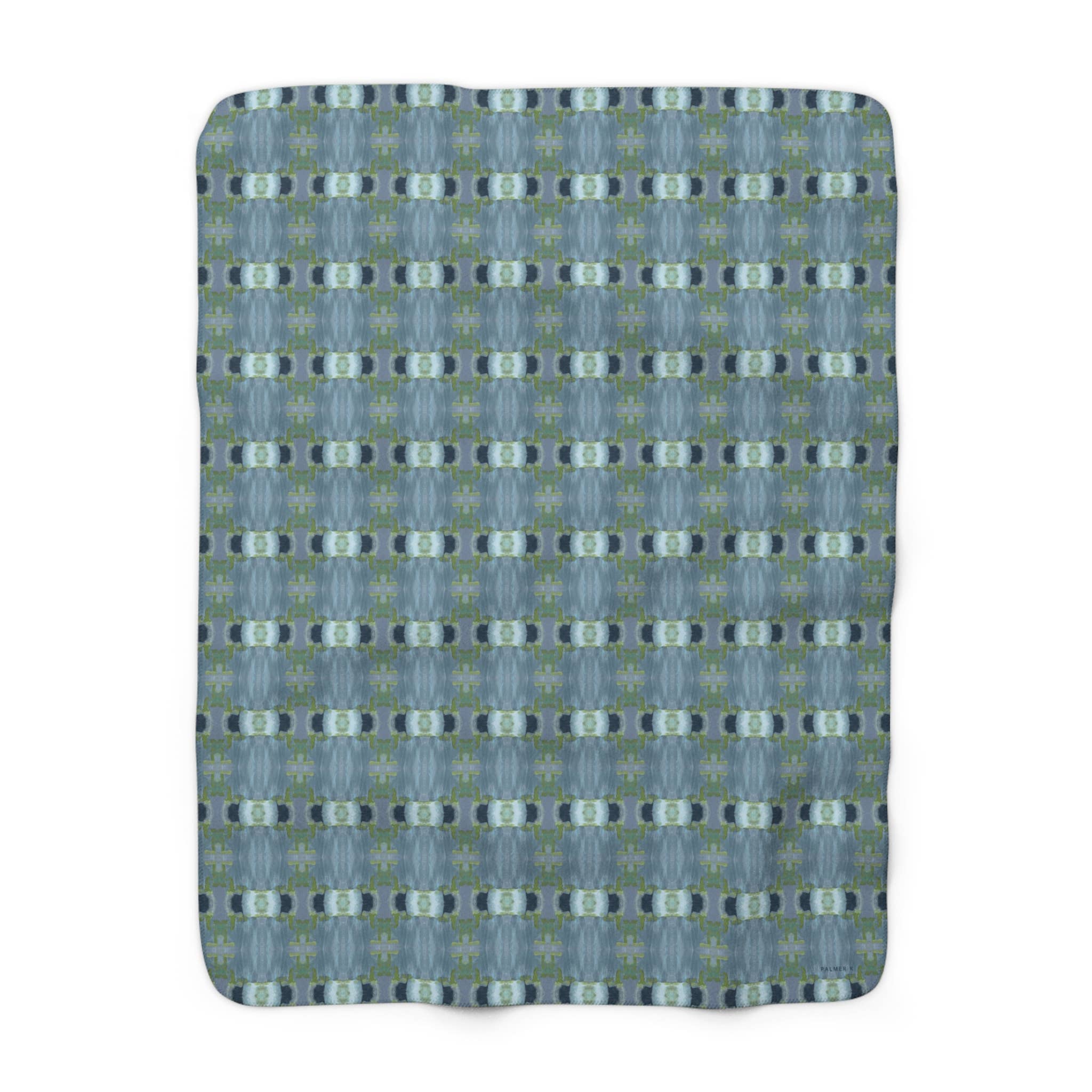 PALMER K Designs - Wholesale Throw Blanket - Sherpa Throw / Blanket: Blue Geometric (ABJ/P10)1