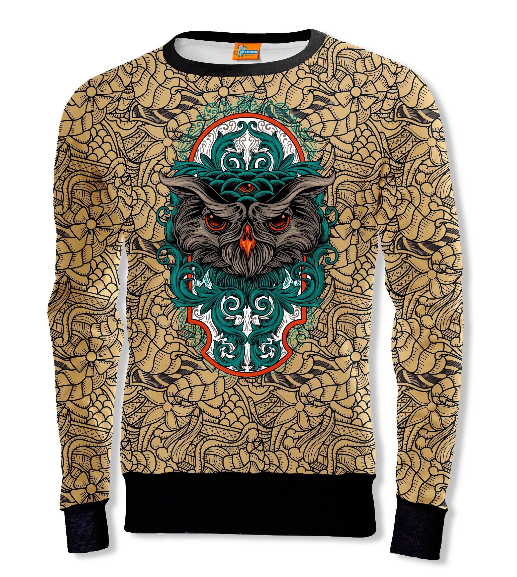 Fishikii – wholesale Graphic sweatshirt – Unisex – Unisex vintage OWL sweatshirt Fishikii | SUD.3440