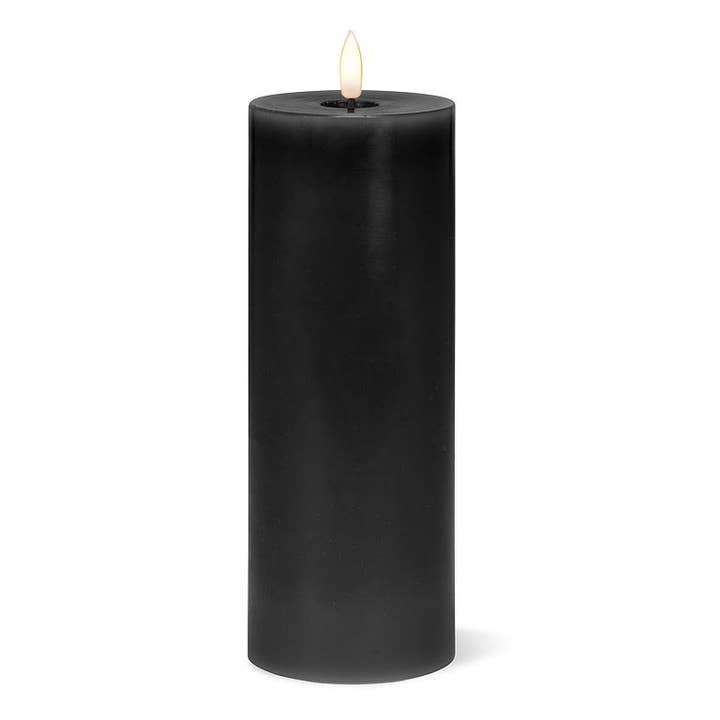 Black LED Pillar Candle-3x8"H for wholesale by Abbott