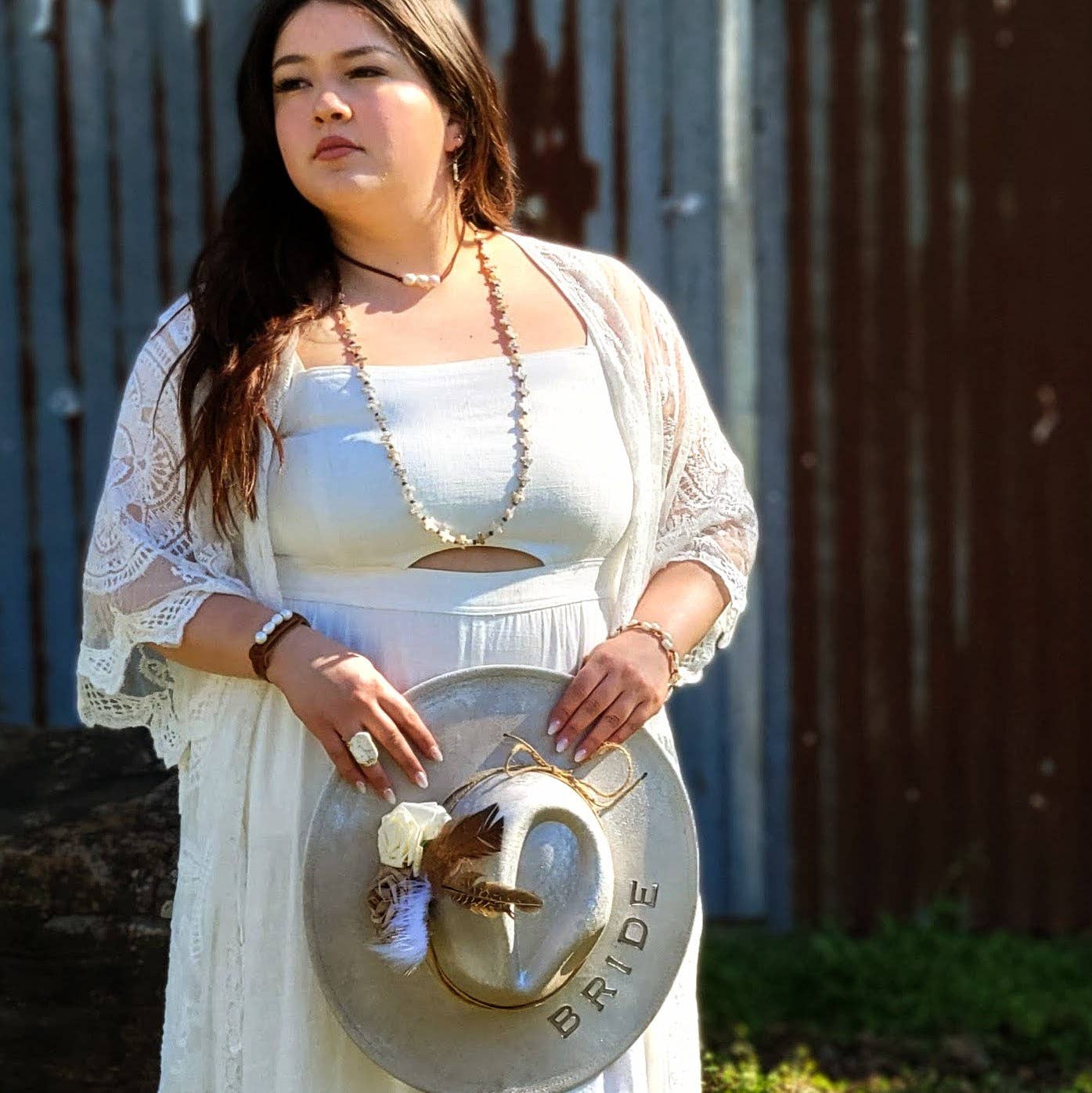 The Jewelry Junkie - Wholesale Choker/Collar - Triple Freshwater Pearl Brown Leather Choker Necklace 243d3