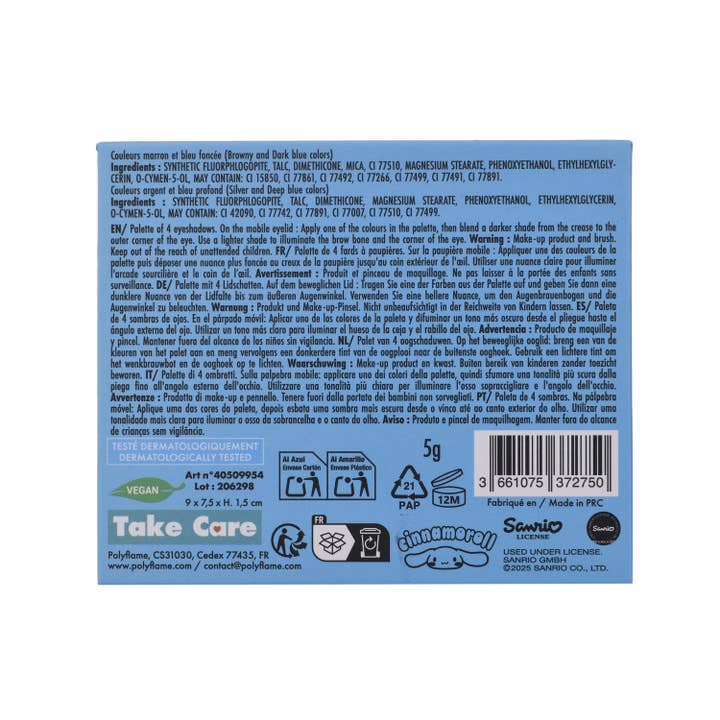 Takecare - Wholesale Eyeshadow Palette - Cinnamoroll palette of 4 eyeshadows + brush and mirror3
