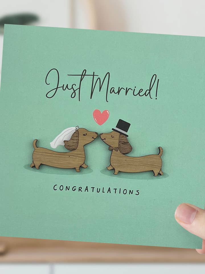 Carte de mariage pour chien saucisse pour la vente par KDee Designs