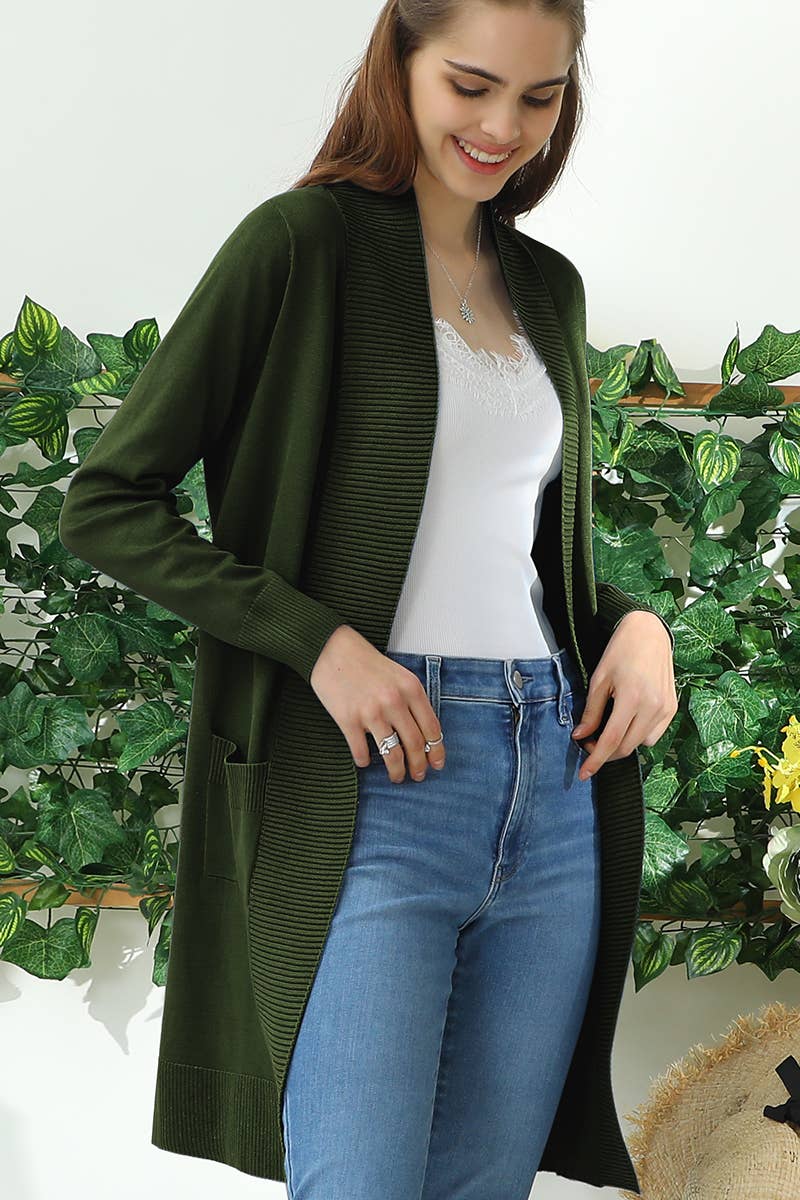 NINEXIS - Vente Cardigan – femme - AWOCAL311_CARDIGAN OUVERT À MANCHES LONGUES AVEC POCHES LATÉRALES41