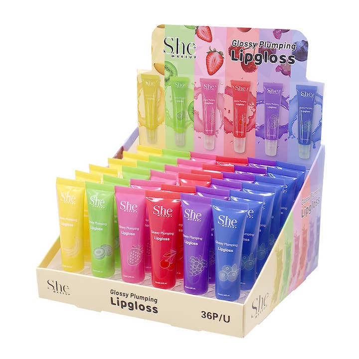 PINEAPPLE Beauty - Wholesale Lip Gloss - Makeup She LG25 Glossy Plumping Lip Gloss - 36 pcs