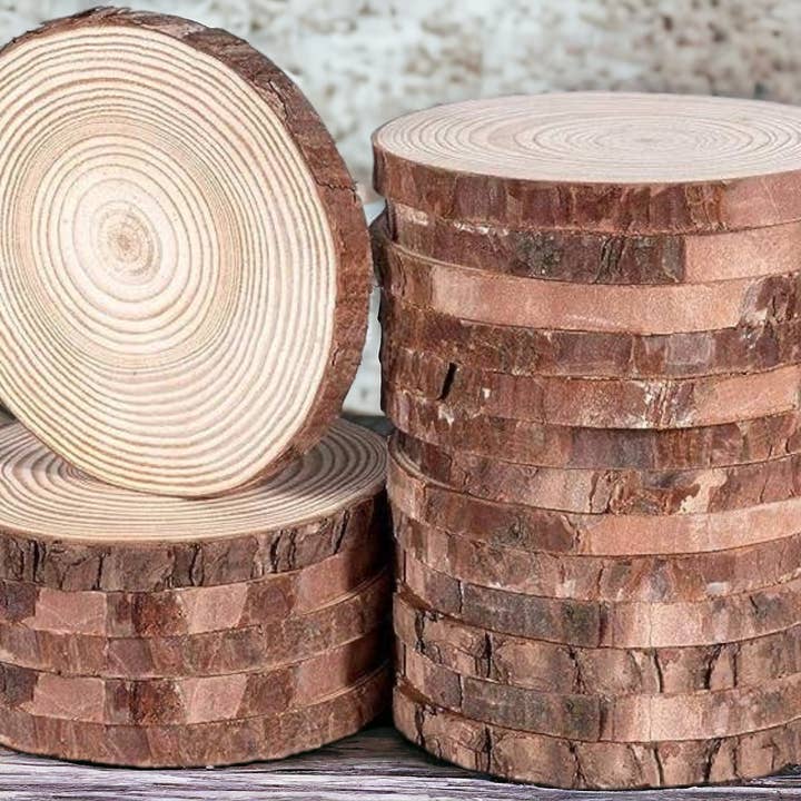 CANDLE COASTER: Natural Wood Slice Display (Medium 4-4.5") for wholesale by Wax Apothecary