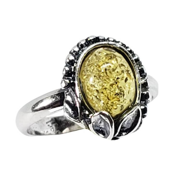 Citrien Amber sterling zilveren ring voor wholesale door Amberman