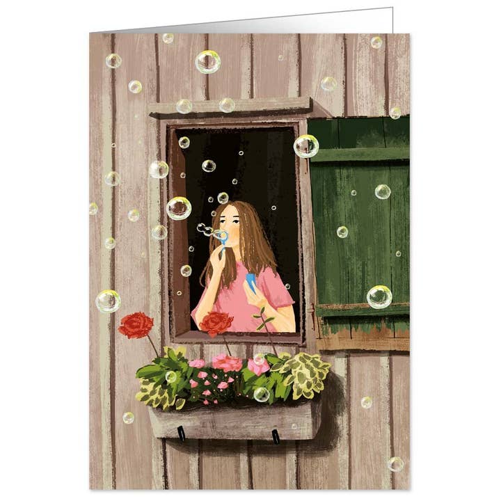 Actetre Deutschland Gmbh - Wholesale Everyday Greeting Card - Girl blowing soap bubbles, 1971