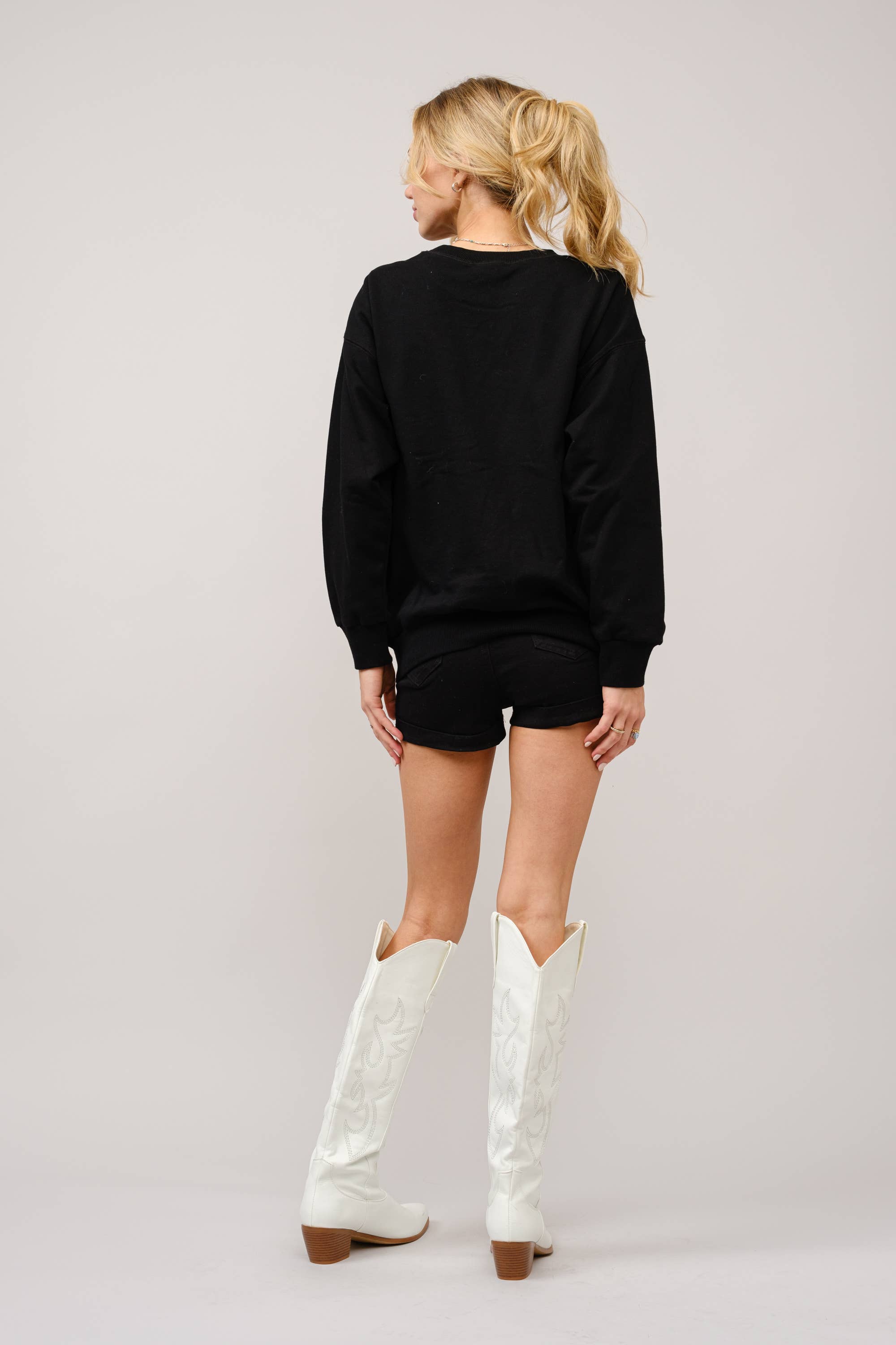 Blue B – Engroshandel Grafisk Sweatshirt - Dame – 36327T - Broderet western pullover-sweatshirt14