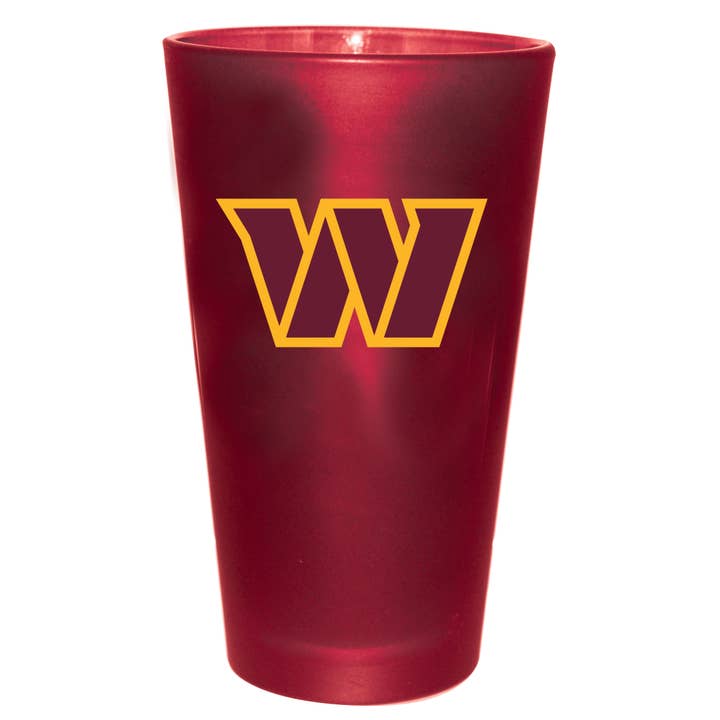 The Memory Company - Wholesale Drinking Glass/Cup - 16oz Color Frosted Pint Color Logo, Washington Commanders