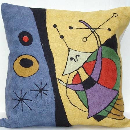 Pillow Chainstitch 18" Miro #14 Alien for wholesale by natural habitat