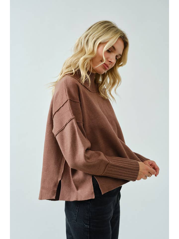 SPICE ALLEY - Wholesale Knit Sweater - Women's - SA00121T - Soft Overlock Mock Neck Sweater11