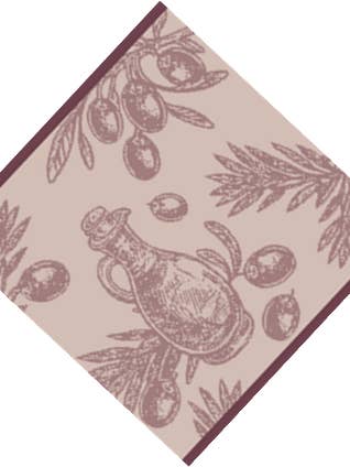 7Olive-Burgunder Jacquard-Frottierhandtuch für den Großhandel von Mierco European Linens