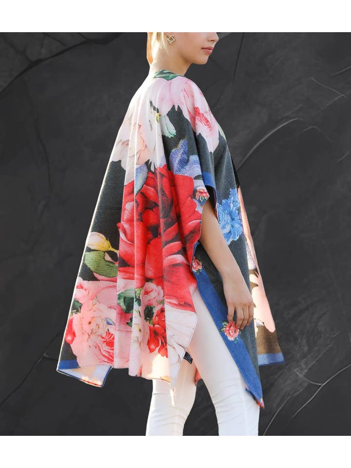 JC Sunny Fashion - Venta al por mayor Cárdigan - Mujer - JC090305 Especial Semanal Ruana Gruesa de Otoño/Invierno de Mezcla de Cachemira Peonía3