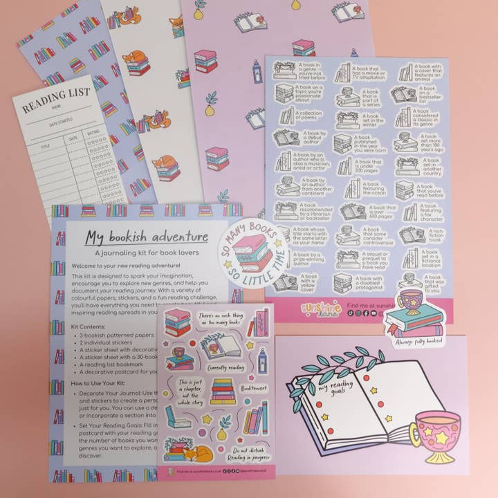 Sunshine Lane - Wholesale DIY Craft Kit - My Bookish Adventure: A journaling kit for book lovers6