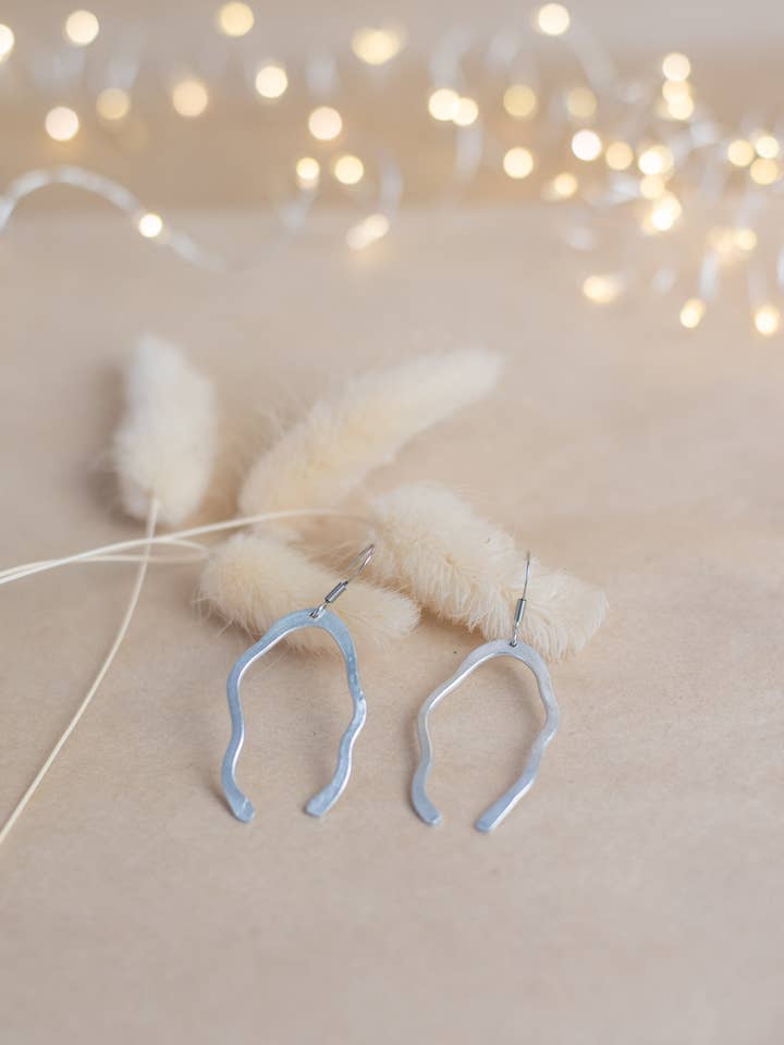 boucles d'oreilles graphiques, argenté pour la vente par Liniata