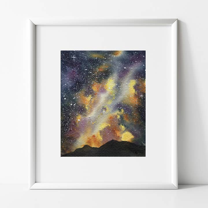 December Galaxy Vintergatan Berg Konsttryck för wholesale av Shelby Thayne Art