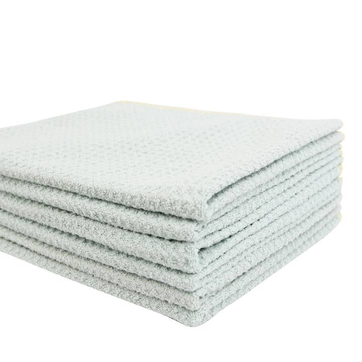 Everplush - Wholesale Tea Towel - Waffle Kitchen Towels, 6 Pack, Cool Blue