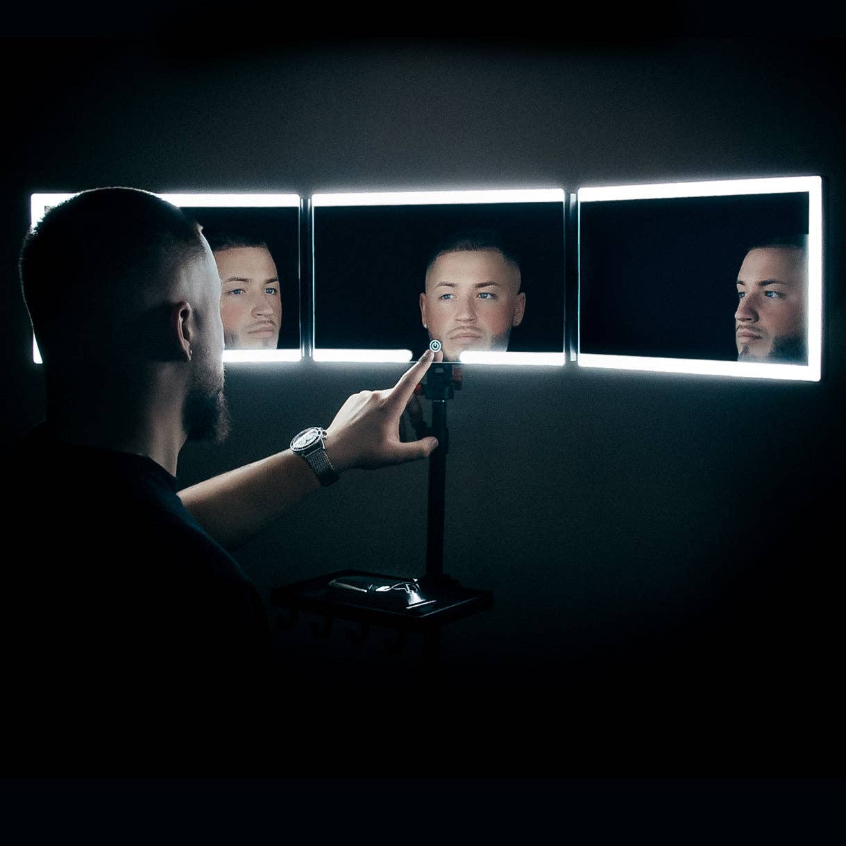 Self-Cut System - Wholesale Vanity Mirror - Self-Cut System Angel Lights Tripod 3 Way Mirror w/ dimmable LED lights1