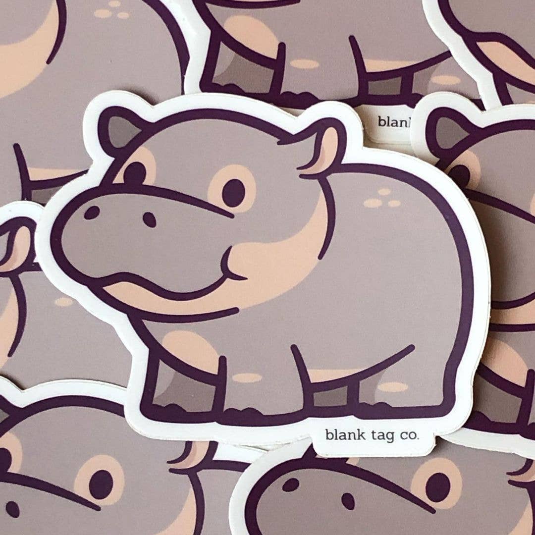 Blank Tag Co. - Waterproof Stickers - Wholesale Sticker - Blank Tag Co.®  Waterproof Sticker - Hippo2