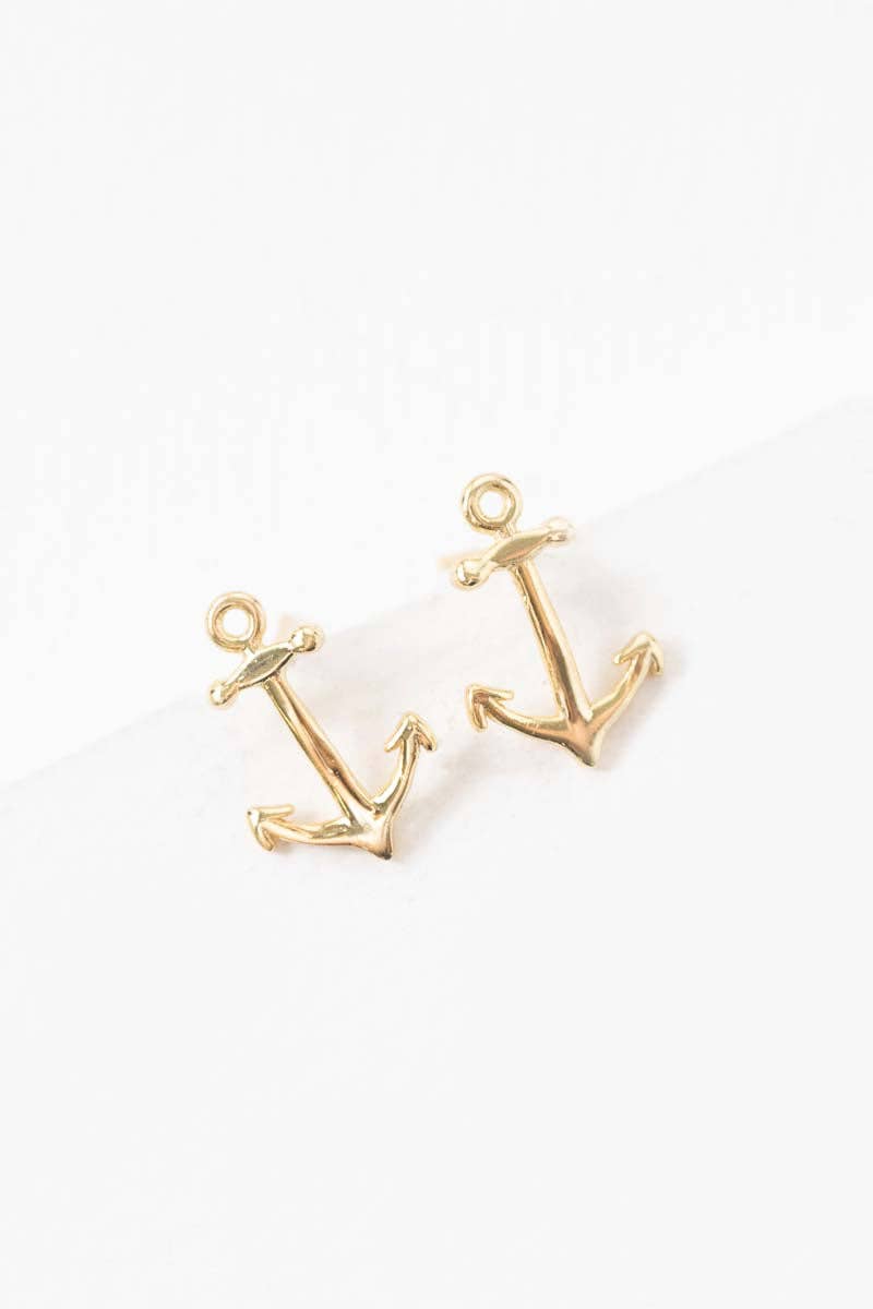 Lovoda - Wholesale Stud/Post Earrings - Anchor Earrings (18K Rose & 24K Gold)5
