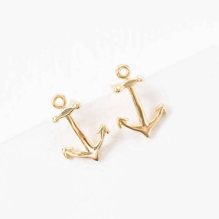 Lovoda - Wholesale Stud/Post Earrings - Anchor Earrings (18K Rose & 24K Gold)7
