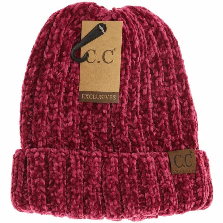 C.C Beanie – Großhandel Beanie – Damen – CC-Mütze aus massivem, geripptem Chenille HAT18150